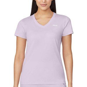 NWT FILA Women's Short Sleeve V-Neck Activewear T-Shirt Pink Size S $40 Z1003